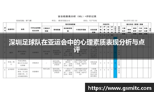深圳足球队在亚运会中的心理素质表现分析与点评